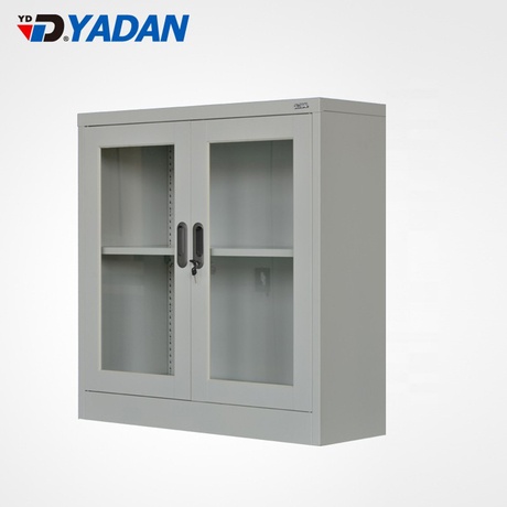 YD-B5 Glass Swing Doors Cupboard Office File Cabinet Storage Cabinet 2 Swing Glass Door Steel Cabinet Steel Cupboard with Shelves