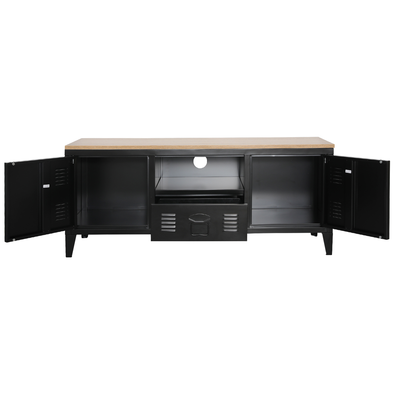 LH-TV4D Wood Top Two Doors One Smoke TV Cabinet